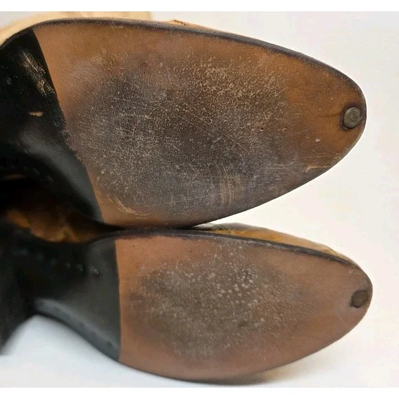 Womens Size 6 B Olathe Exotic Eel Skin Brown Leather Western Cowboy Boots - Picture 10 of 16